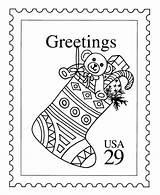 Coloring Stamp Christmas Stamps Pages Sheets Postage Usps Postal Activity Stocking Holiday Colouring Template Collecting Service Choose Board sketch template