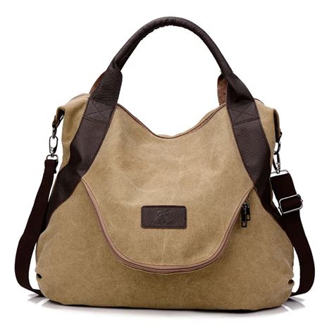 large capacity womens canvas handbag casual canvas shoulder bags vintage crossbody messenger