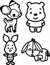 Coloring Pages Baby Pooh Winnie Disney Tigger Cute Colouring Sheets Kawaii Cartoon Animal Drawing Eeyore Printable Color Princess Bunny Kids sketch template