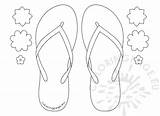 Flip Flop Flowers Pattern Coloring Coloringpage Eu sketch template