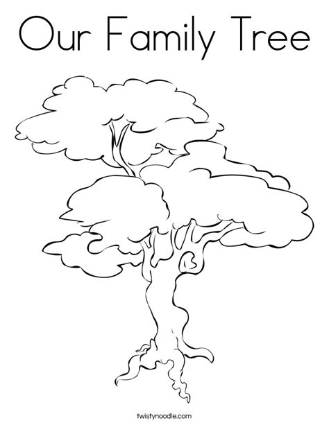 family tree coloring page twisty noodle