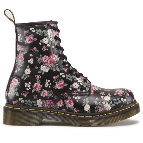 dr martens dr martens   hole eyelet black vintage rose na womens boots dr martens