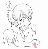Lucy Heartfilia Lineart Outline Deviantart Anime Pages Colouring Fan Coloring Line Choose Board Drawings sketch template