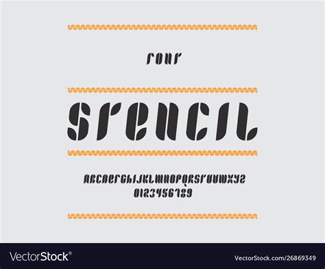 stencil cursive font royalty  vector image