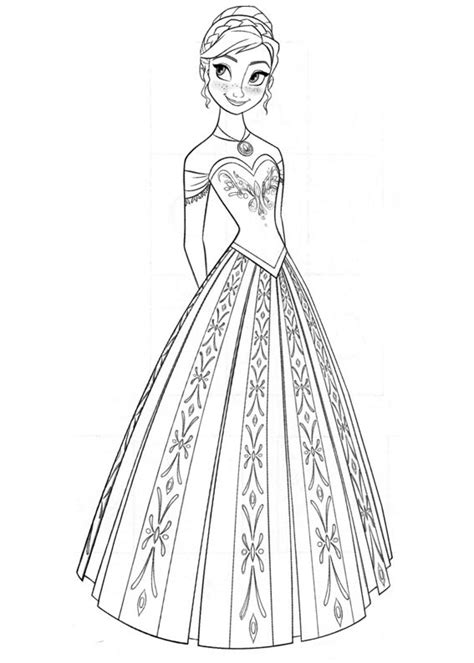 princess anna coloring page  printable coloring pages  kids