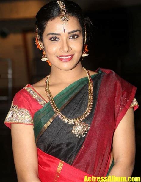 Telugu Tv Actress Hari Teja Stills In Red Saree Actress