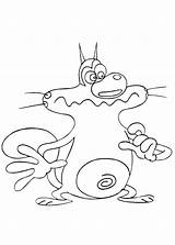 Oggy Coloring Pages Cockroaches Print Color sketch template