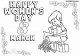 Coloring Pages International Women Womens Happy Printable March 8th Template Popular Print sketch template
