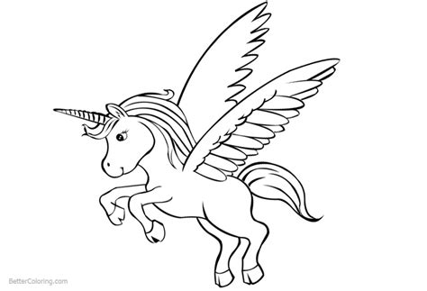 cute unicorn coloring pages  wings  printable coloring pages