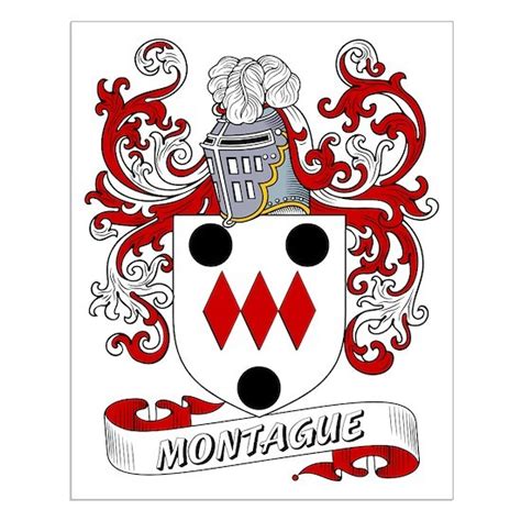 montague coat  arms small poster cafepress