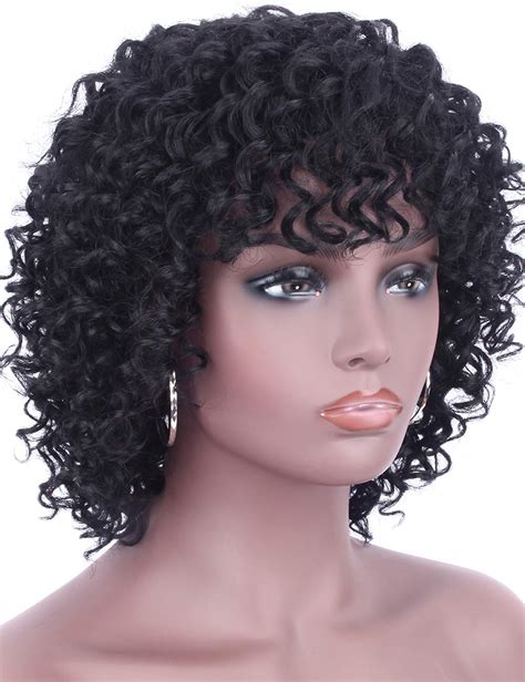beauart  short jet black curly brazilian remy  human hair wigs  black women full head