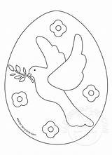 Easter Dove Egg Branch Olive Coloring sketch template