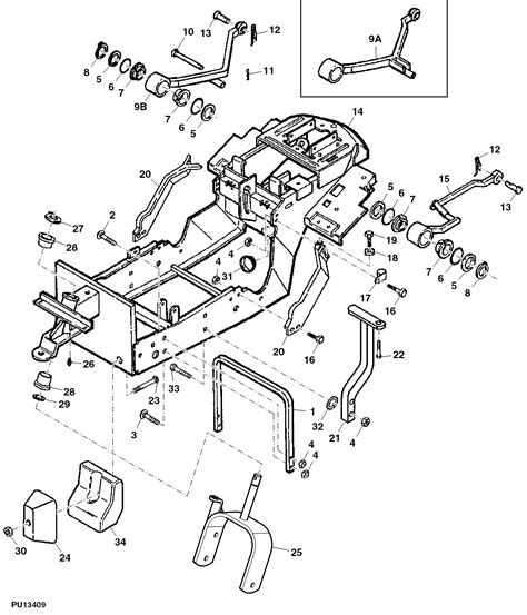 mower front frame  push arms epc john deere  cce  avsparts