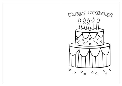 foldable birthday card coloring page wonderland crafts  printable