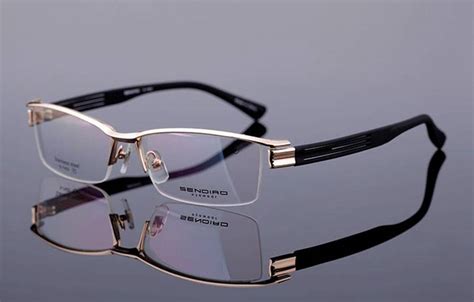 New Designer Mens Half Rimless Eyeglasses Frames Broad