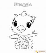 Hatchimals Coloring Draggle sketch template