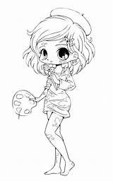 Coloring Chibi sketch template