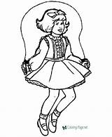 Coloring Pages Rope Girl Jump Jumping Girls Kids Color People Ring Children Clipart Sheets Jobs Family Ropes Colouring Printable Colour sketch template