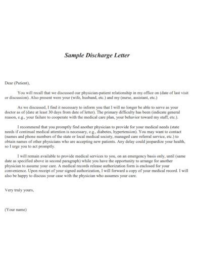 hospital discharge letter  examples format sample examples