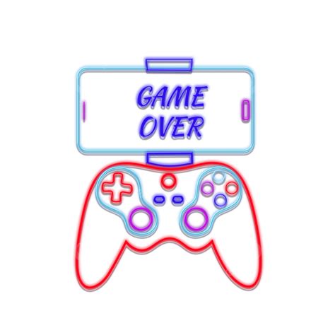 game    transparent background game  neon joystick icon