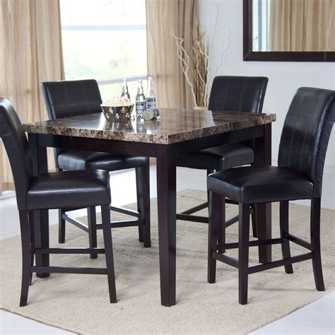 counter high dining table set adelson chocolate  pc counter height