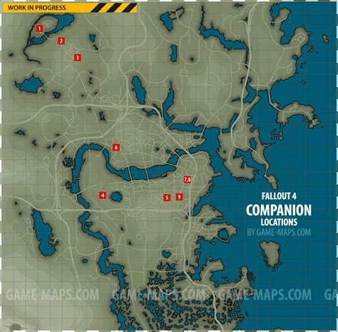 companion locations map fallout  game mapscom