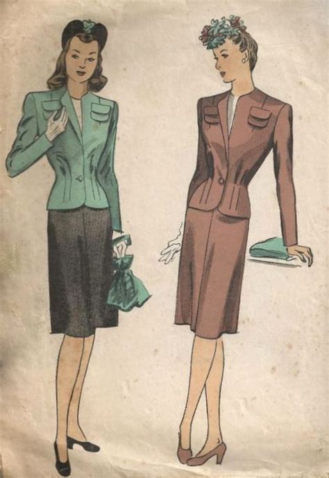 Pin By 1930s 1940s Women S Fashion On 1940s Suits Vintage Dress