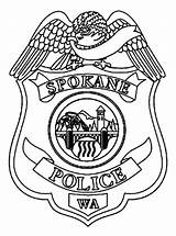 Police Badge Coloring Spokane Kids sketch template