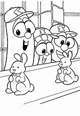 Coloring Pages Larry Boy Doll Bunny Line Veggietales Madame Blueberry Template sketch template