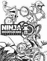Ninja Coloring Downhill Singletracks Combo sketch template