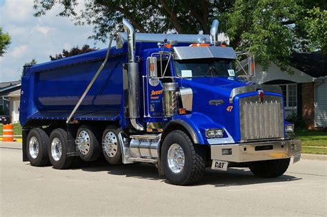 semitrckn kenworth custom  quad axle dump kenworth trucks