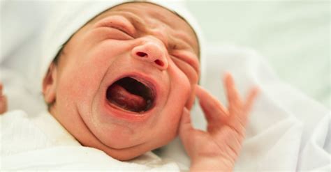 stock photo  baby born cry