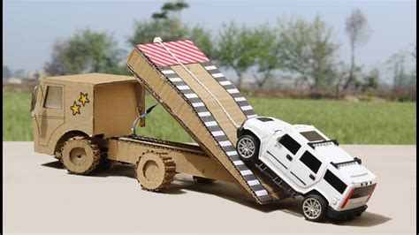rc car lift truck  cardboard rc truck youtube