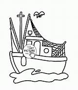 Boat Fishing Coloring Pages Drawing Kids Small Boats Transportation Getdrawings Choose Board sketch template