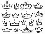 Crown Graffiti Simple King Queen Crowns Vector Sketch Crowning Elegant Illustrations Tattoo Drawing Tiara Hand Fonts Lettering Logo Vectorstock Clip sketch template