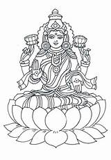 Lakshmi Coloring Goddess Pages Maa Saraswati Drawing Laxmi Clipart Diwali Hindu Printables Devi Tattoo Line Painting Lord Printable God Colouring sketch template