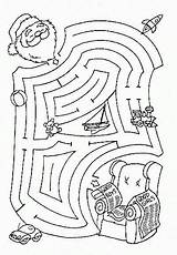 Maze Mazes Christmas Printable Kids Puzzle Coloring Activities Worksheets Pages Santa Print Find Printables Allkidsnetwork Craft sketch template