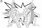 Kaiju Godzilla Gigan Megalon sketch template