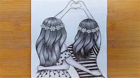love  friends friendship sketches pencil sketches  girls