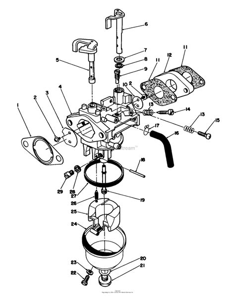 toro  lawnmower  sn   parts diagram  carburetor assembly