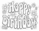 Birthday Happy Coloring Pages Color Print Printable Kids sketch template