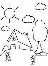 Coloring Kids Preschool House Color Pages Kidspressmagazine Drawings Therapy Children Drawing Easy Activities Arts Kid Illustration Book Buildings Creative Books sketch template