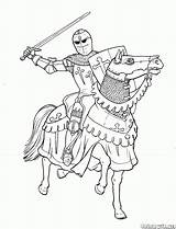 Coloring Knight Pages Colorkid Equestrian Knights Kids Soldiers sketch template
