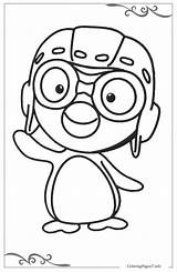 Pororo Mewarnai Pinguin Coloriage Sheets sketch template