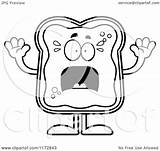 Clipart Screaming Jam Mascot Toast Cartoon Thoman Cory Outlined Coloring Vector Regarding Notes sketch template