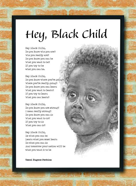 hey black child black african american inspirational poem  etsy canada