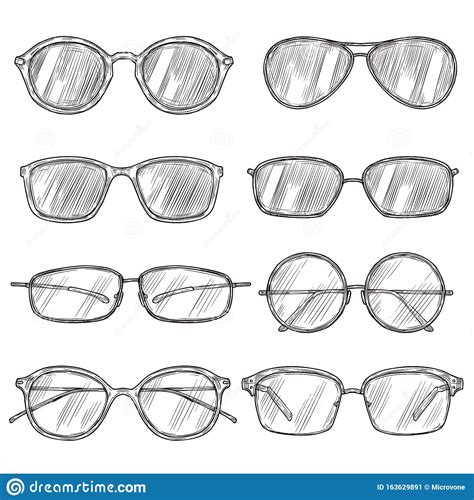 sketch sunglasses hand drawn eyeglass frames doodle eyewear male and
