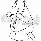 Begging Knees Clipart Cartoon His Outlined Businessman Royalty Vector Dennis Cox Djart Wackystock sketch template