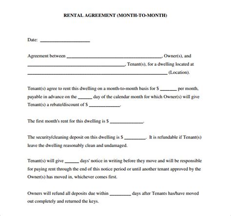 sample blank rental agreement   documents   word