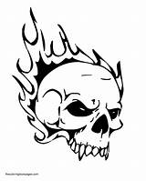 Coloring Skull Fire Drawing Pages Skulls Flames Flame Simple Getdrawings Gif Print Pdf sketch template